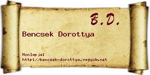 Bencsek Dorottya névjegykártya